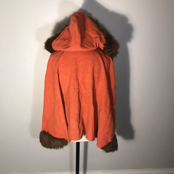 BILL BLASS Vintage WOMENS Wool Faux Fur Orange 70s Cape coat Orange Sz 1X - Picture 4 of 7